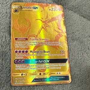 Gold Lunala Pokemon Card